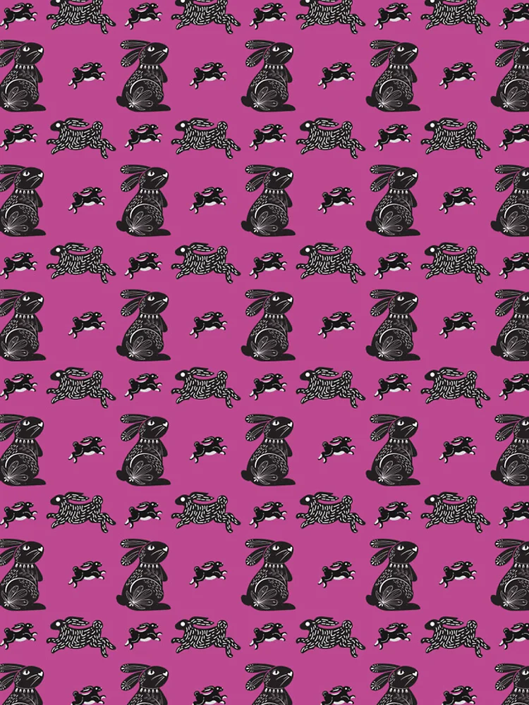Thumbnail 4 of 4, iPhone Case, Black Rabbits pattern designed and sold by CameleonDesign.