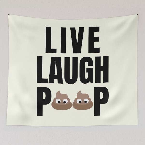 Item preview, Live Laugh Poop - Black White Retro Typography | Funny Humorous Meme designed and sold by Delandor.