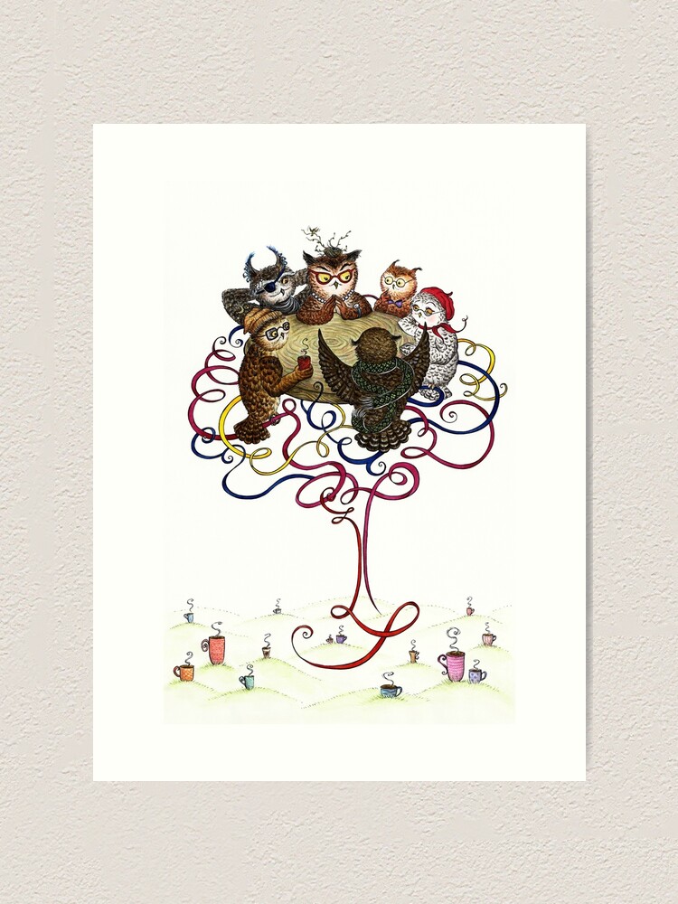 Alternate view of Art-School Owl Assembly Art Print