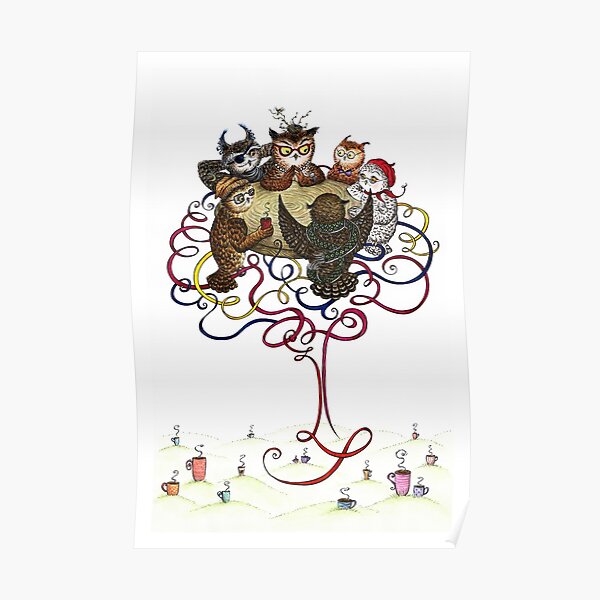 Art-School Owl Assembly Poster