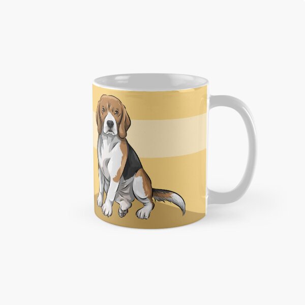 Item preview, Cute Tri-Colour Beagle Dog | Yellow Background designed and sold by shirinsart.