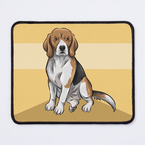 Item preview, Cute Tri-Colour Beagle Dog | Yellow Background designed and sold by shirinsart.