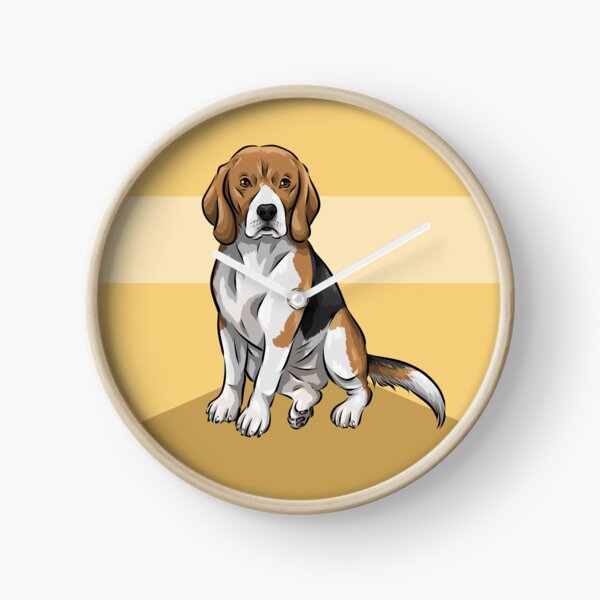 Item preview, Cute Tri-Colour Beagle Dog | Yellow Background designed and sold by shirinsart.