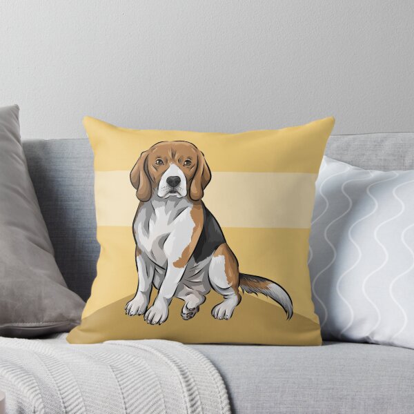 Item preview, Cute Tri-Colour Beagle Dog | Yellow Background designed and sold by shirinsart.