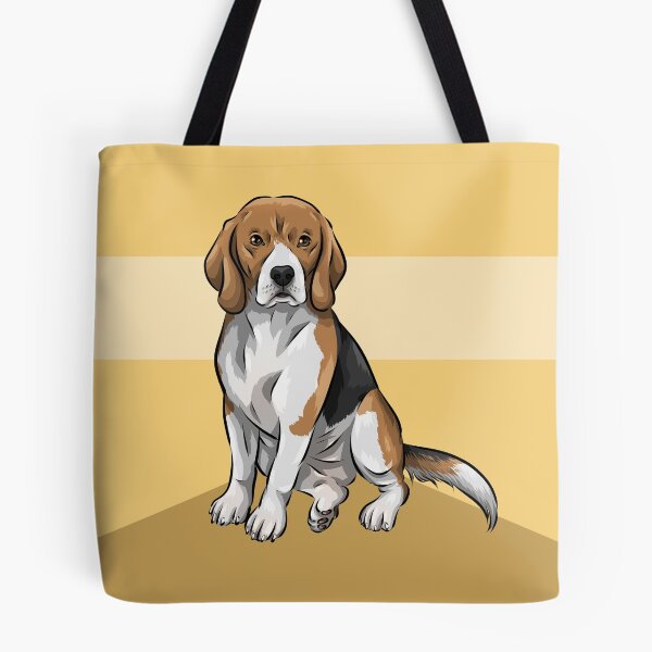 Item preview, Cute Tri-Colour Beagle Dog | Yellow Background designed and sold by shirinsart.