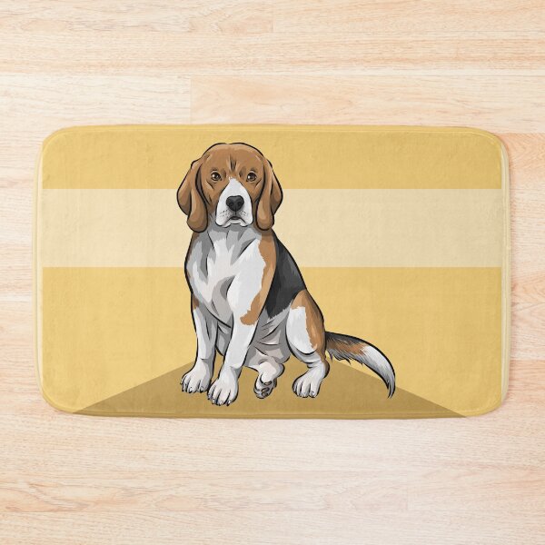 Item preview, Cute Tri-Colour Beagle Dog | Yellow Background designed and sold by shirinsart.