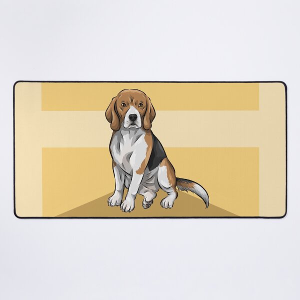 Item preview, Cute Tri-Colour Beagle Dog | Yellow Background designed and sold by shirinsart.