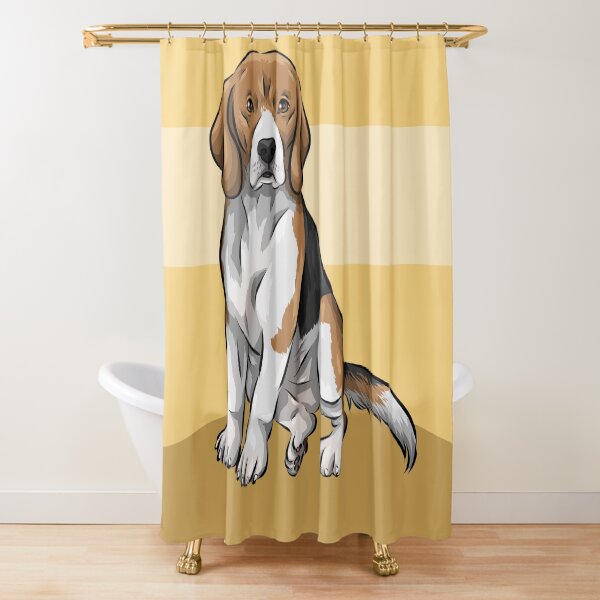 Item preview, Cute Tri-Colour Beagle Dog | Yellow Background designed and sold by shirinsart.