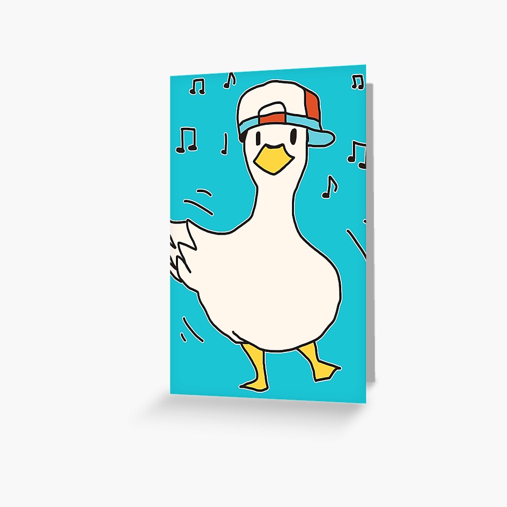 Shuba Dancing Duck Meme Funny Cute Duck Wearing Hat Sticker Greeting