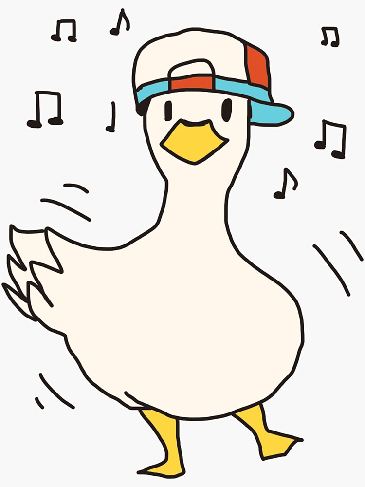 "Shuba Dancing Duck Meme Funny Cute Duck Wearing Hat Sticker" Sticker