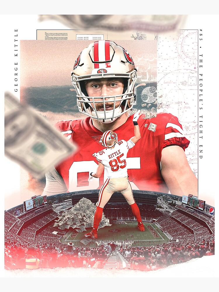 George Kittle football Paper Poster 49ers 6 nfl football - George Kittle -  Posters and Art Prints