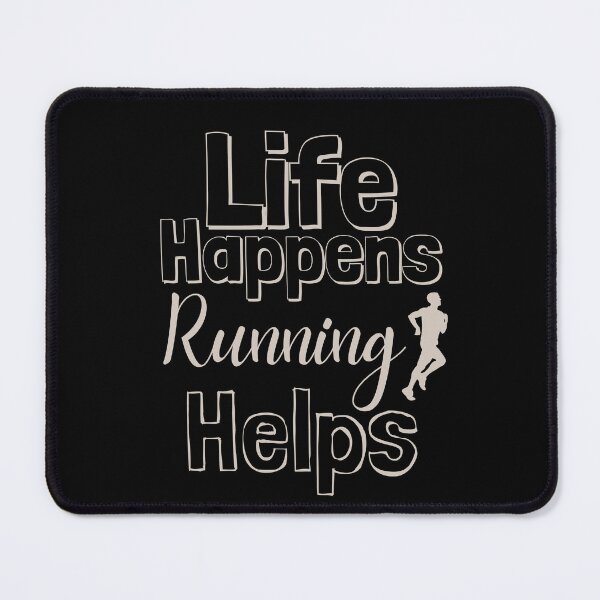 Item preview, Life Happens Running Helps - perfectly pale grey designed and sold by BTCelebration.