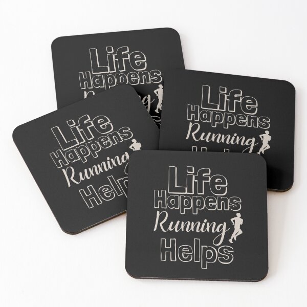 Item preview, Life Happens Running Helps - perfectly pale grey designed and sold by BTCelebration.
