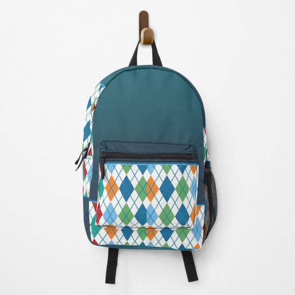 Item preview, Argyle Pattern Print Gold Red Blue White Green Teal Vintage Retro Atomic Age Mid Mod Golf Punk designed and sold by Shayna Westfall.
