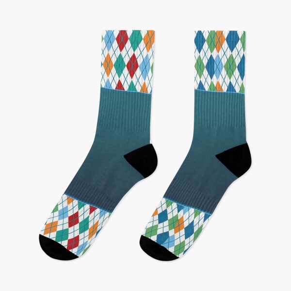 Item preview, Argyle Pattern Print Gold Red Blue White Green Teal Vintage Retro Atomic Age Mid Mod Golf Punk designed and sold by Shayna Westfall.