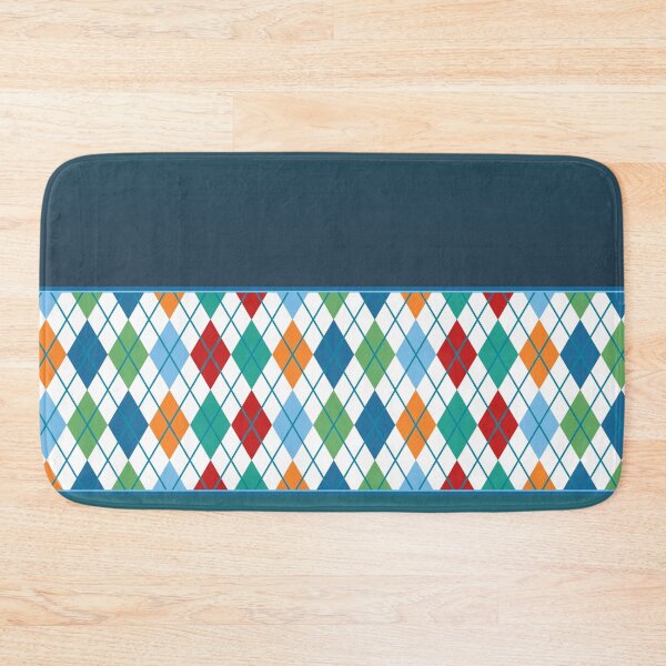 Item preview, Argyle Pattern Print Gold Red Blue White Green Teal Vintage Retro Atomic Age Mid Mod Golf Punk designed and sold by Shayna Westfall.
