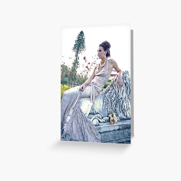 Larn and the Lion in the Rose Garden Greeting Card
