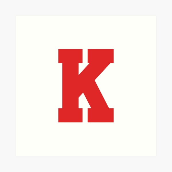 alphabet rose k sports letter k art print by thecultstuff redbubble