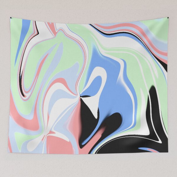 Item preview, Abstract Pastel Pink, Blue and Green Liquid Art  designed and sold by quinellie.