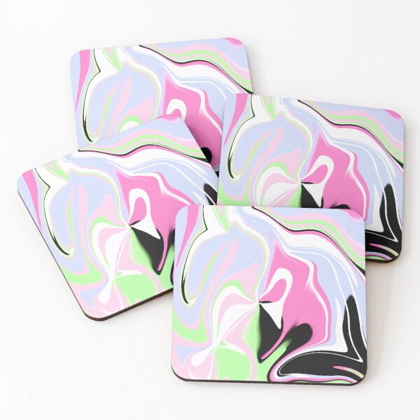 Item preview, Abstract Pastel Pink, Blue and Green Liquid Art  designed and sold by quinellie.