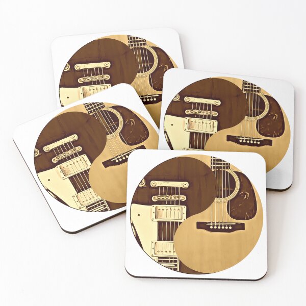 Item preview, Yin Yang Acoustic and Electric Guitar design for t-shirts, mugs, stickers designed and sold by FinishYourSong.
