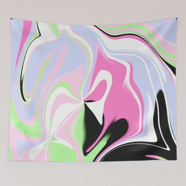 Item preview, Abstract Pastel Pink, Blue and Green Liquid Art  designed and sold by quinellie.