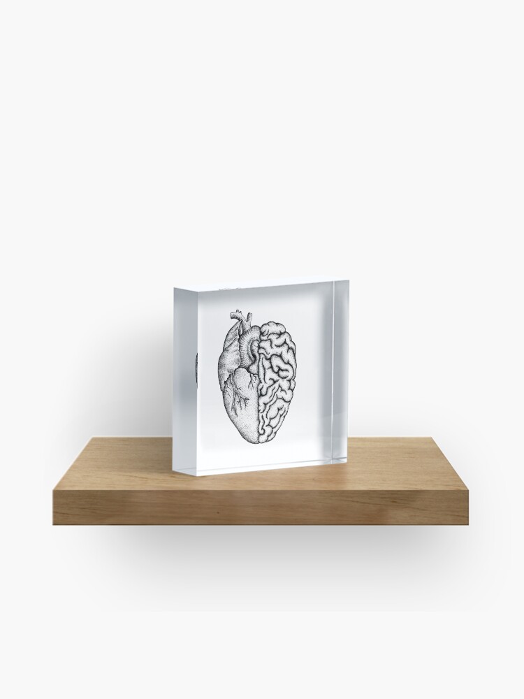 Heart and Brain Acrylic Block for Sale by Kristian Nicho