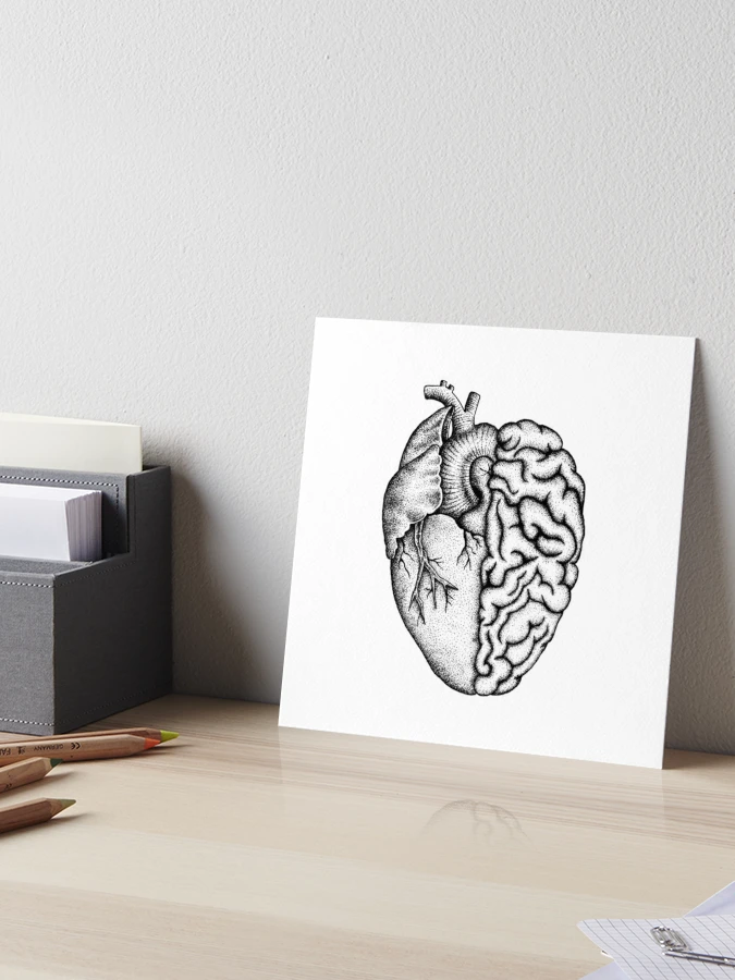 Heart and Brain Acrylic Block for Sale by Kristian Nicho