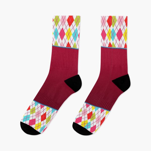 Item preview, Argyle Pattern Print Gold Crimson Blue White Green Lime Magenta Vintage Retro Atomic Age Mid Mod Golf Punk designed and sold by Shayna Westfall.