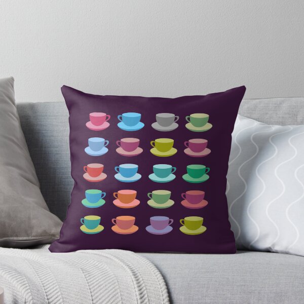 Coffee Cups Throw Pillow