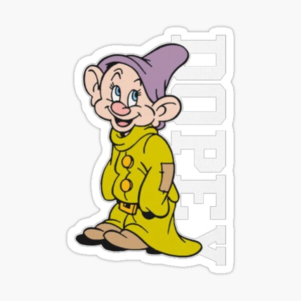 Dopey Dwarf Cute Face Im Dopey Sticker For Sale By Ramsyecorlest Redbubble 
