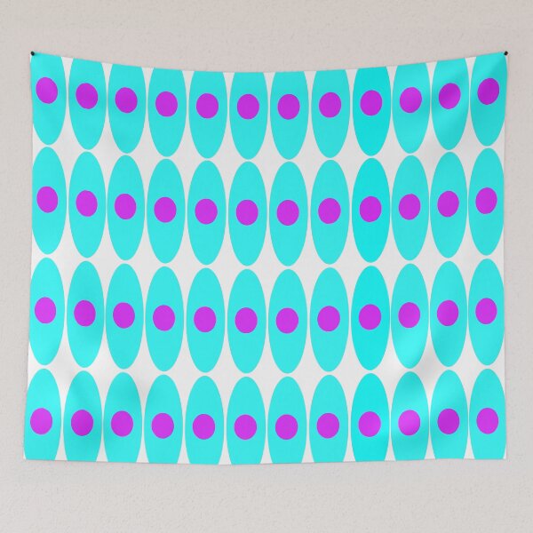 Item preview, MCM Turquoise and hot pink: Mid-century abstract, Mid Century design, ellipses, mid-century colors, pattern designed and sold by Becky Hunter.