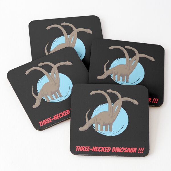 Item preview, Three-necked dinosaur, in blue circle (black background) designed and sold by CosmicStory.