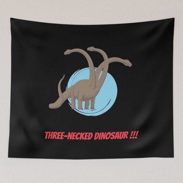 Item preview, Three-necked dinosaur, in blue circle (black background) designed and sold by CosmicStory.