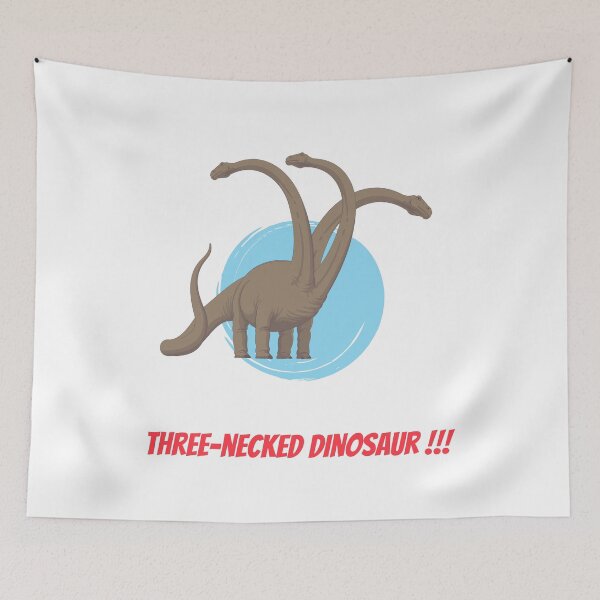 Item preview, Three-necked dinosaur - in blue circle designed and sold by CosmicStory.