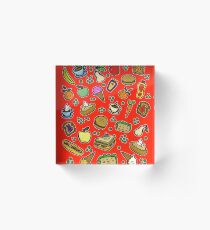 Cartoon Food Red Acrylic Block