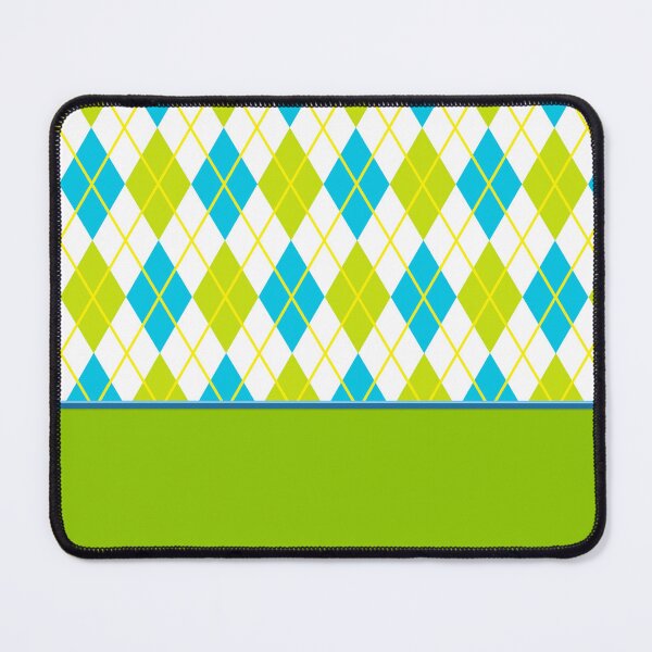 Item preview, Argyle Pattern Print Gold Aqua Blue White Green Lime Vintage Retro Atomic Age Mid Mod Golf Punk designed and sold by Shayna Westfall.