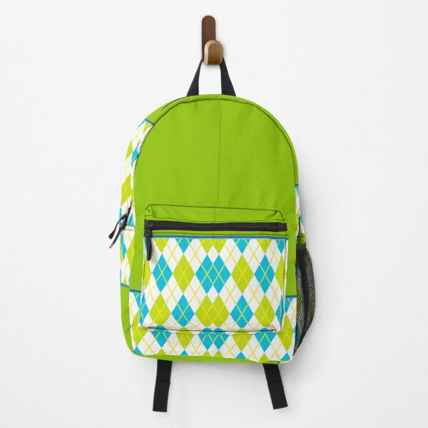 Item preview, Argyle Pattern Print Gold Aqua Blue White Green Lime Vintage Retro Atomic Age Mid Mod Golf Punk designed and sold by Shayna Westfall.