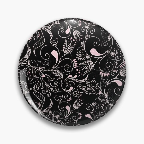Item preview, Pink And Black Swirly Floral Pattern designed and sold by RihabPrint.