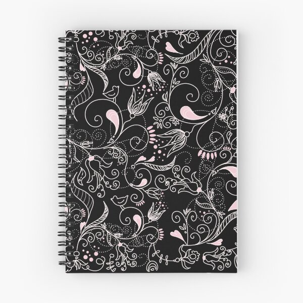 Item preview, Pink And Black Swirly Floral Pattern designed and sold by RihabPrint.