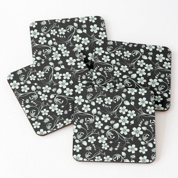 Item preview, Green Ladybug And Black Swirly Floral Pattern designed and sold by RihabPrint.