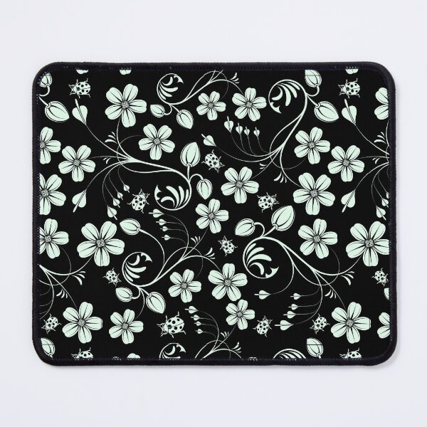 Item preview, Green Ladybug And Black Swirly Floral Pattern designed and sold by RihabPrint.