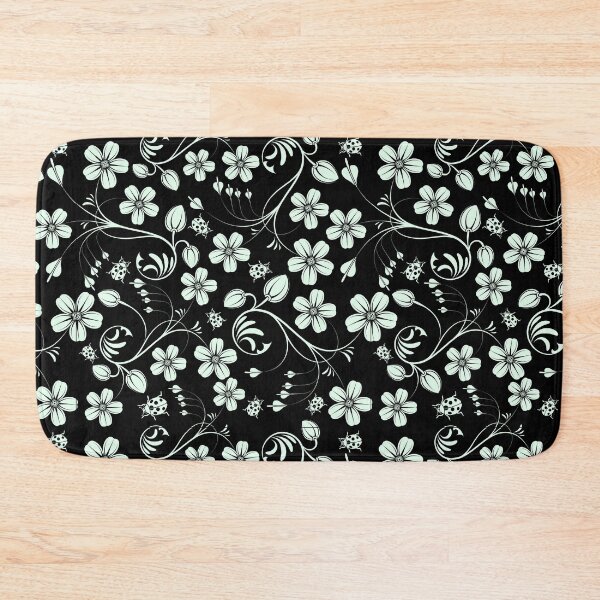 Item preview, Green Ladybug And Black Swirly Floral Pattern designed and sold by RihabPrint.