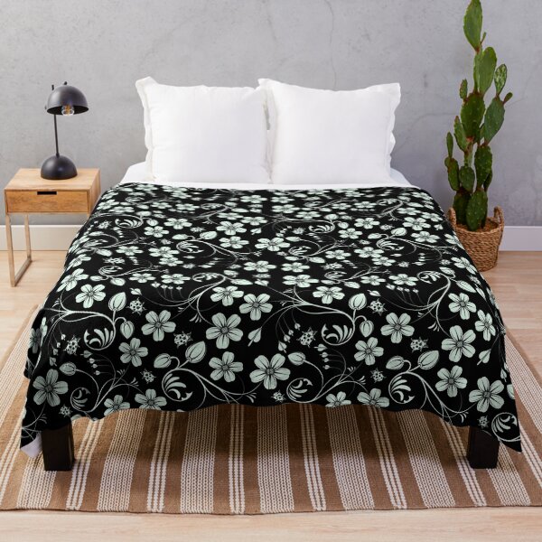 Item preview, Green Ladybug And Black Swirly Floral Pattern designed and sold by RihabPrint.