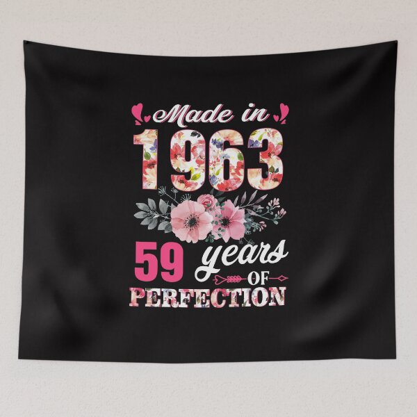 Aperçu de l'œuvre Fleur florale fabriquée en 1963 59 ans de perfection 59e anniversaire créée et vendue par AperAmyiah.