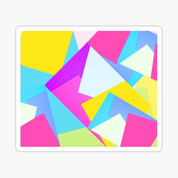 Pink Geometric Shapes Sticker For Sale By Podartist001 Redbubble