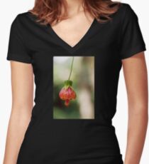 Flower bell Women's Fitted V-Neck T-Shirt