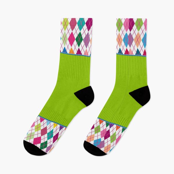 Item preview, Argyle Pattern Print Gold Aqua Blue White Green Lime Plum Teal Vintage Retro Atomic Age Mid Mod Golf Punk designed and sold by Shayna Westfall.