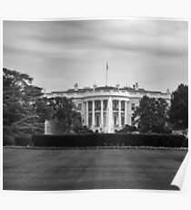 Black and white The White House Poster
