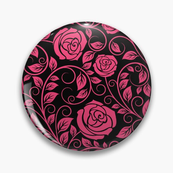 Item preview, Rose Flower Black Swirly Floral Pattern designed and sold by RihabPrint.